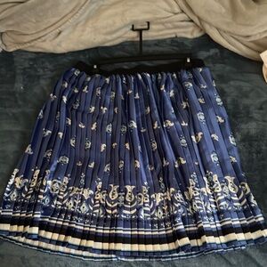 Elegant Blue Pleated Skirt ALTERED